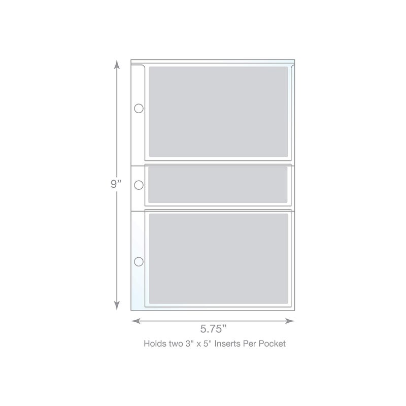 EnvyPak Plastic Pages for Mini Binders - 3 Hole Punched - Holes Punches are 2.75 Inches Center to Center (2 Pocket - Each Holds 3x5, 20) - Image 2